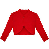 Baby girls knit long sleeve curved edged bolero shrug cardigan; perfect for christmas gift ideas