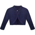 Baby girls knit long sleeve curved edged bolero shrug cardigan; perfect for christmas gift ideas