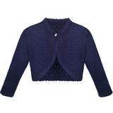 Baby Girls' Long Sleeve Knit One Button Closure Bolero Shrug