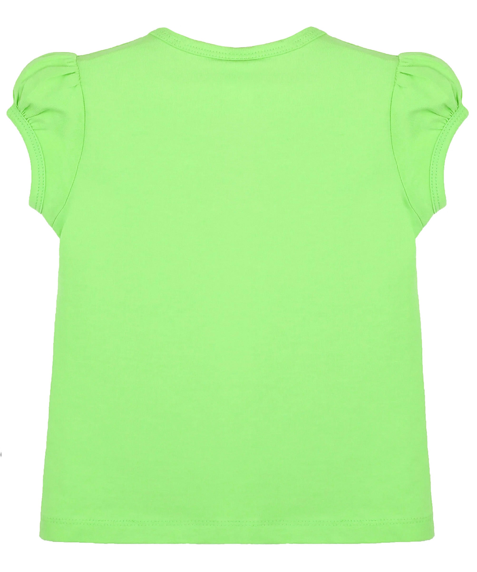 Girls cotton basic solid crewneck puff sleeve t-shirt; best for baby girl clothes & christmas gift ideas