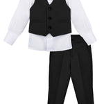 Boys Formal 4 Piece Dress Shirt Pants and Tie and Vest Suit Set LILAX