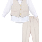 Boys Formal Suit 4 Piece Vest Pants and Tie Dresswear Set / Toddler LILAX