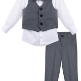 Boys Formal Suit 4 Piece Vest Pants and Tie Dresswear Set / Toddler LILAX