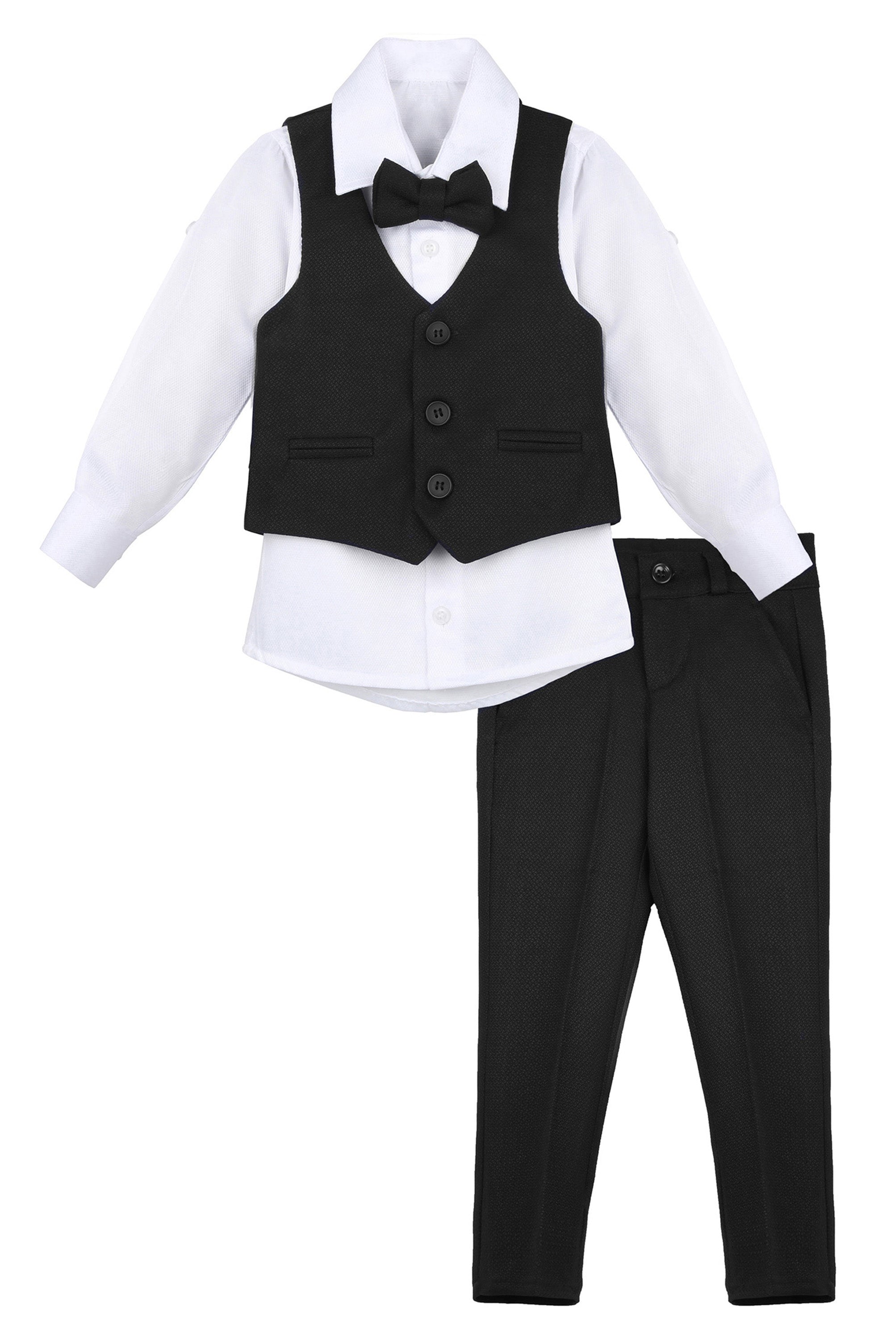 Boys Formal Suit 4 Piece Vest Pants and Tie Dresswear Set / Toddler LILAX