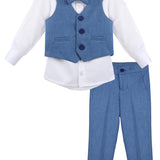 Boys Formal Suit 4 Piece Vest Pants and Tie Dresswear Set / Toddler LILAX