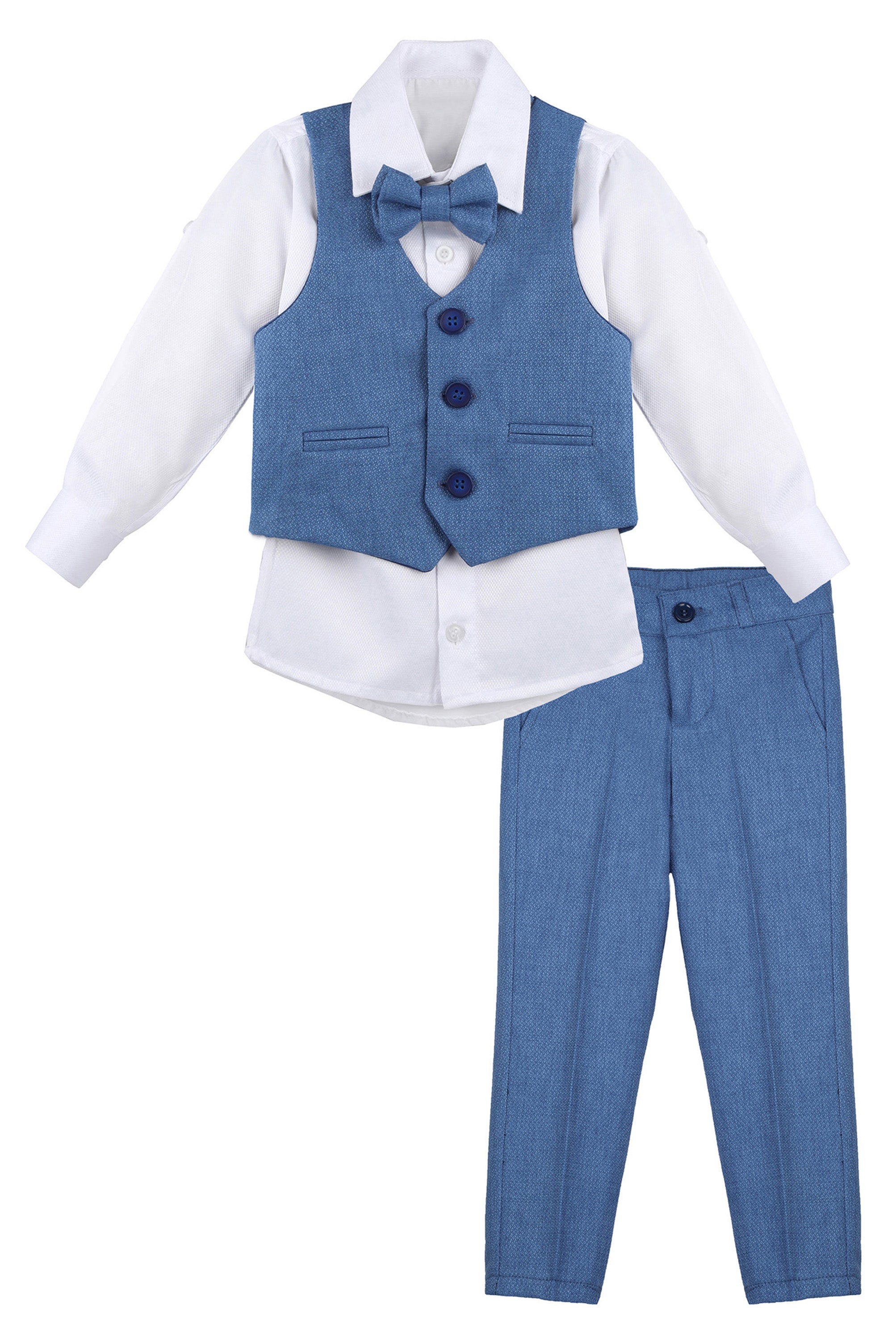 Boys Formal Suit 4 Piece Vest Pants and Tie Dresswear Set / Toddler LILAX