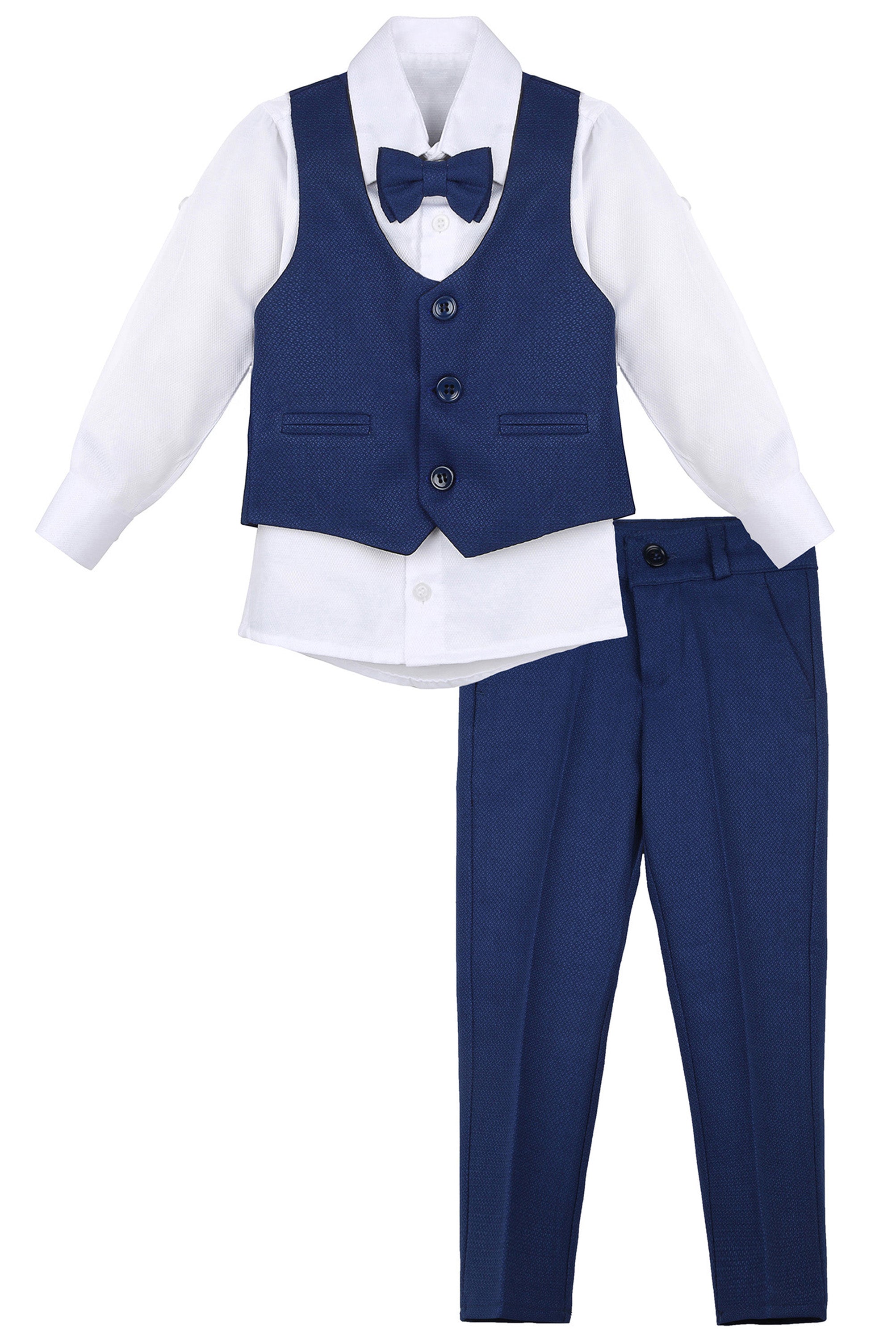 Boys Formal Suit 4 Piece Vest Pants and Tie Dresswear Set / Toddler LILAX