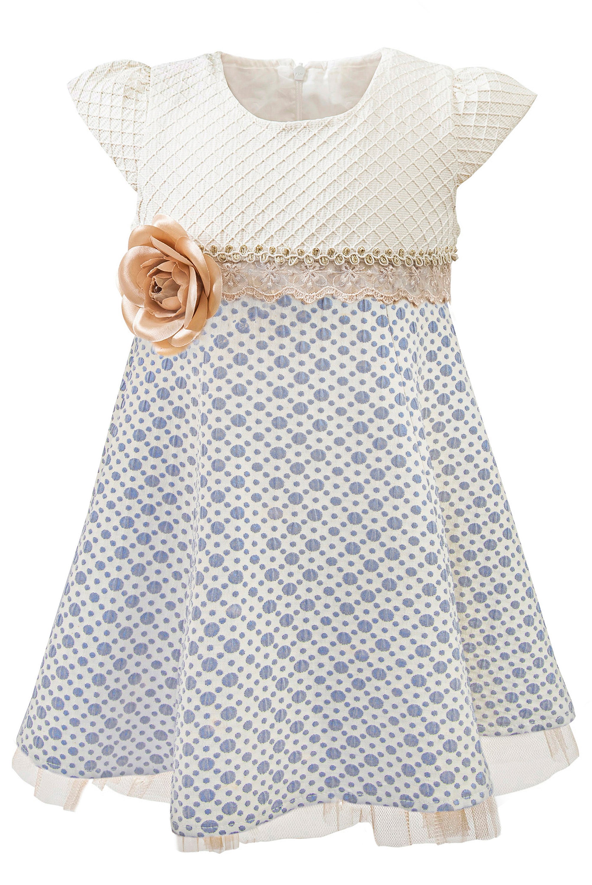 Little Girls' Sparkle Timeless Elegance Polka Dot Twirl Dress LILAX