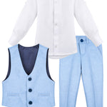 Boys Formal Suit 4 Piece Vest Pants and Tie Dresswear Set / Toddler LILAX