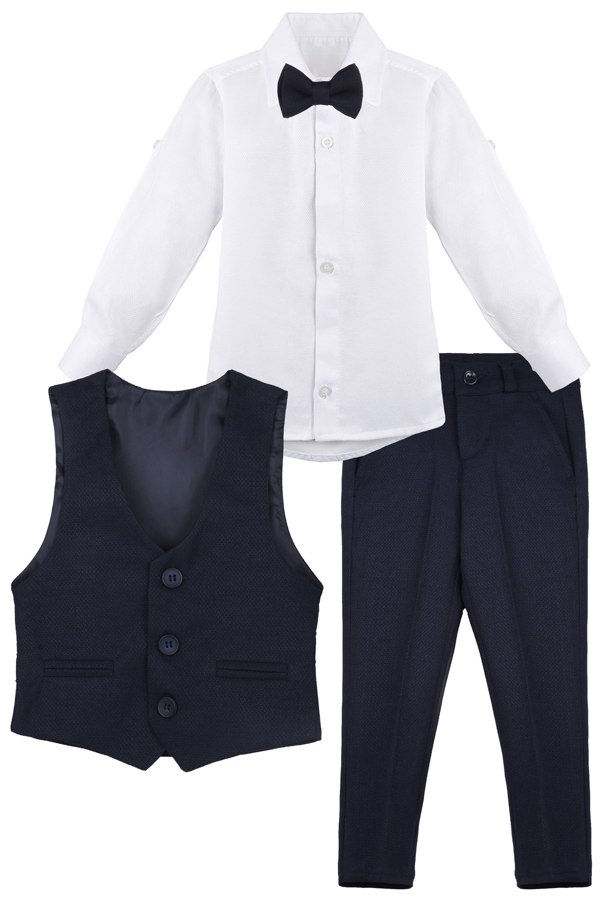 Boys Formal Suit 4 Piece Vest Pants and Tie Dresswear Set / Toddler LILAX