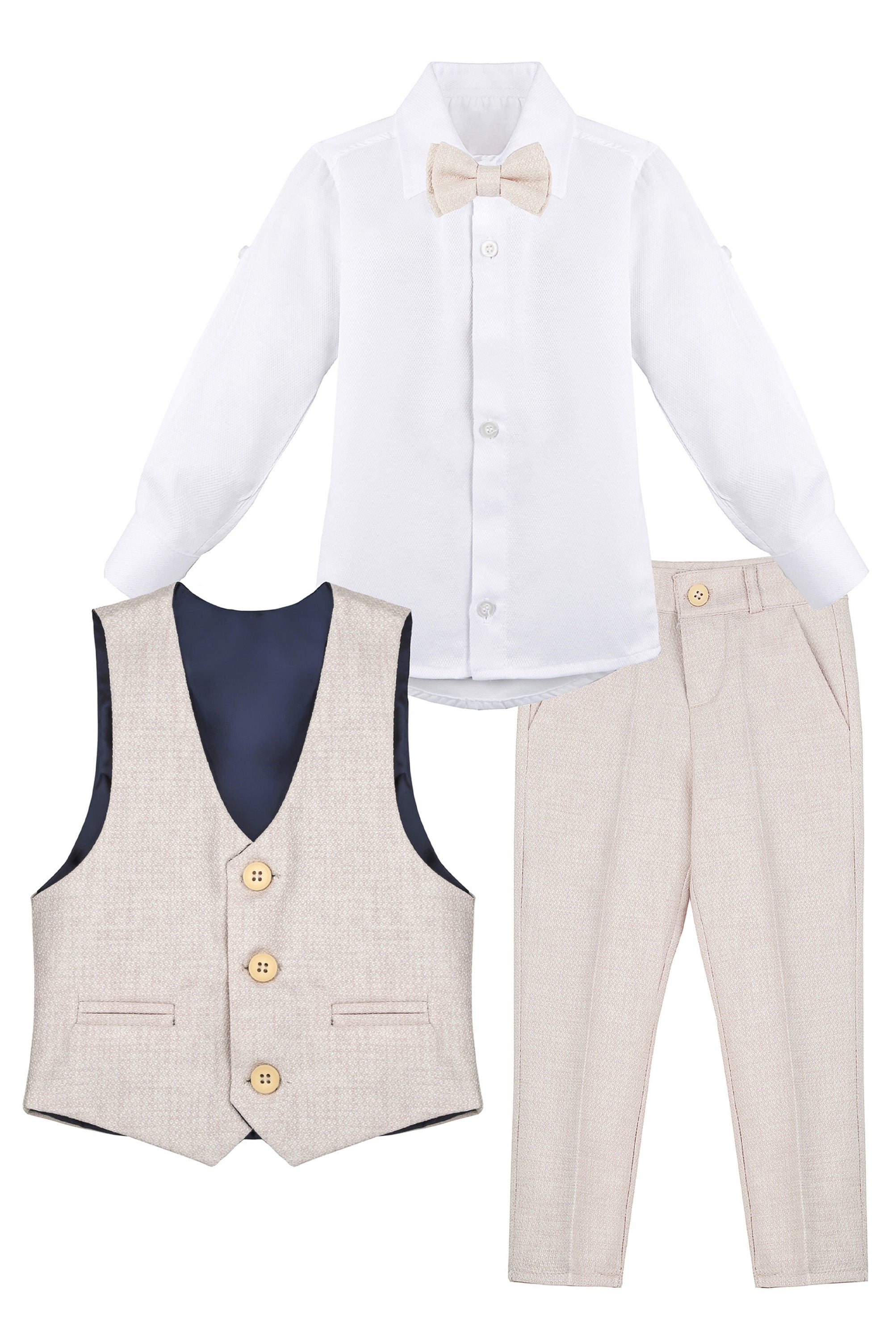 Boys Formal Suit 4 Piece Vest Pants and Tie Dresswear Set / Toddler LILAX