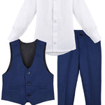 Boys Formal Suit 4 Piece Vest Pants and Tie Dresswear Set / Toddler LILAX