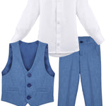 Boys Formal Suit 4 Piece Vest Pants and Tie Dresswear Set / Toddler LILAX