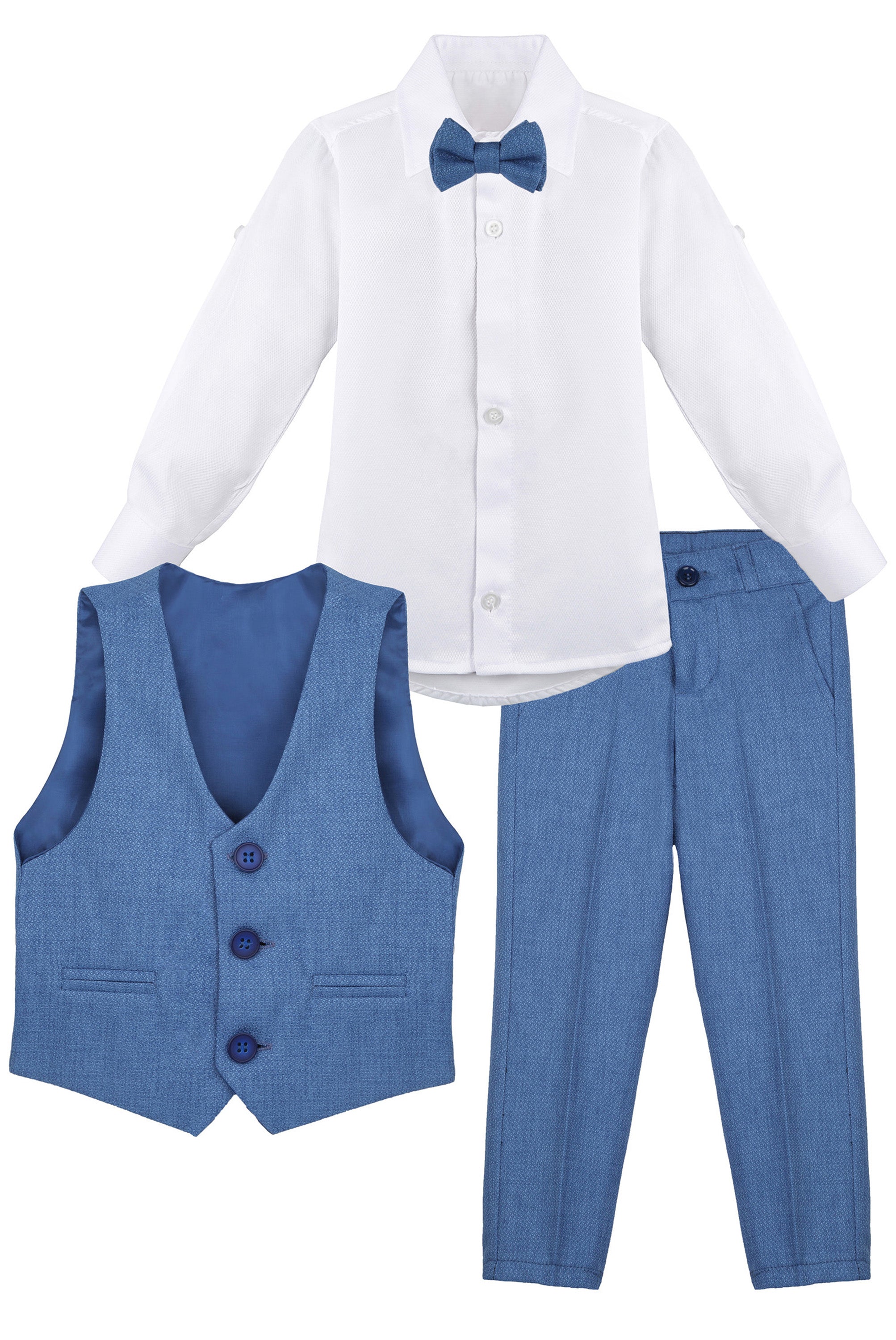 Boys Formal Suit 4 Piece Vest Pants and Tie Dresswear Set / Toddler LILAX