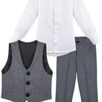 Boys Formal Suit 4 Piece Vest Pants and Tie Dresswear Set / Toddler LILAX