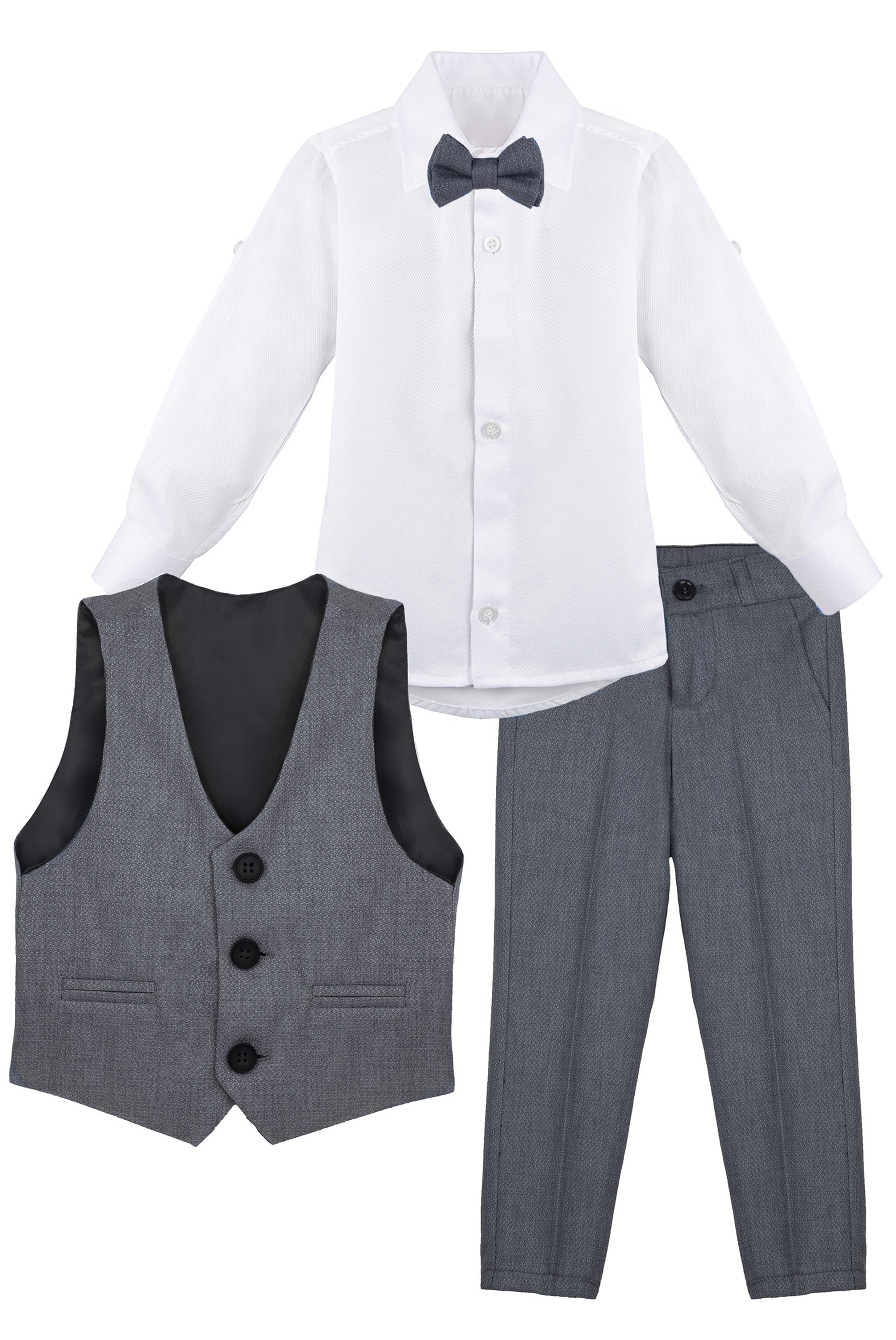 Boys Formal Suit 4 Piece Vest Pants and Tie Dresswear Set / Toddler LILAX