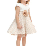 Little Girls' Sparkle Timeless Elegance Polka Dot Twirl Dress LILAX