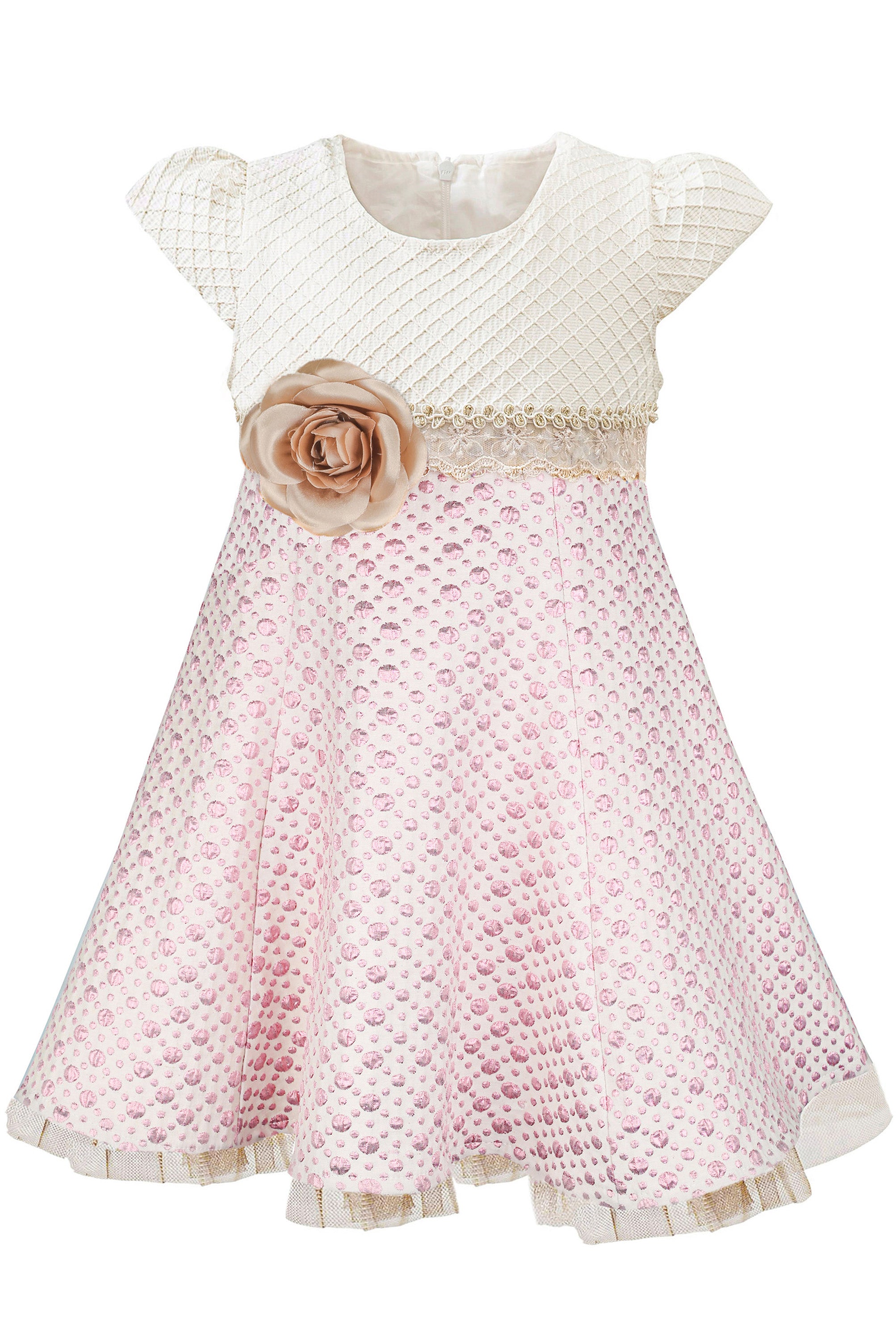 Little Girls' Sparkle Timeless Elegance Polka Dot Twirl Dress LILAX