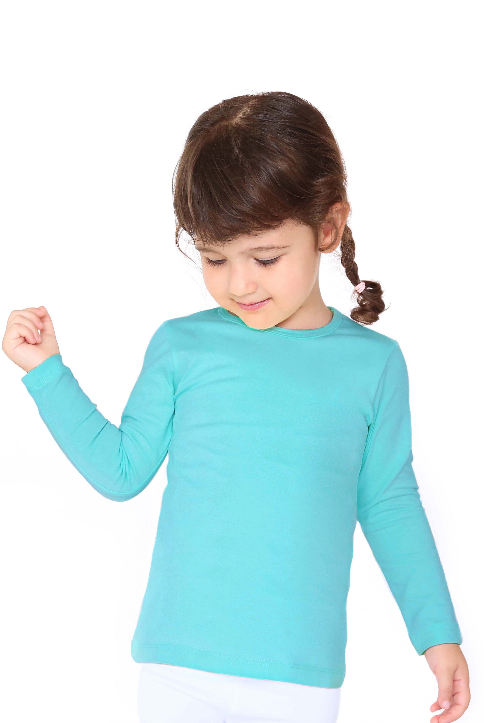 Girls' Basic Crewneck Long Sleeve Cotton T-Shirt / Toddler LILAX