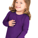 Girls' Basic Crewneck Long Sleeve Cotton T-Shirt / 8 to 10 Years LILAX