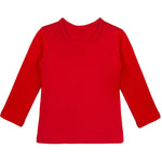 Girls' Basic Crewneck Long Sleeve Cotton T-Shirt