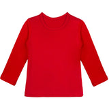 Girls' Basic Crewneck Long Sleeve Cotton T-Shirt