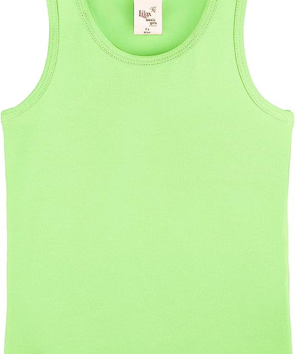 Girls cotton basic solid racerbank tanktop; best for baby girl clothes & christmas gift ideas