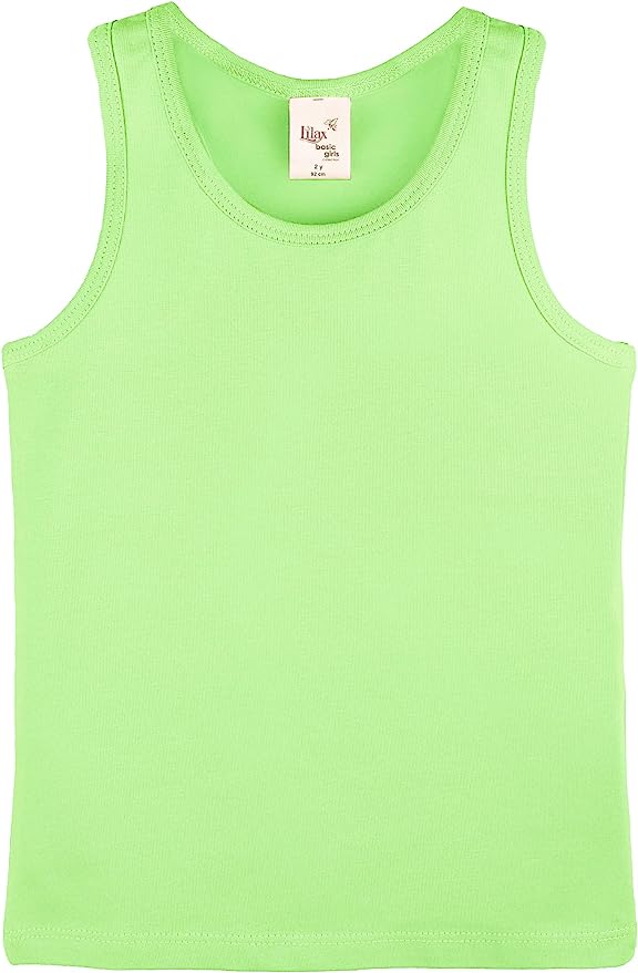 Girls' Soft Solid Cotton Blend Racerback Tank Top / 11-12 Years LILAX