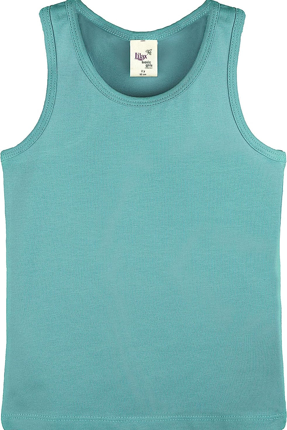 Girls' Soft Solid Cotton Blend Racerback Tank Top / 11-12 Years LILAX