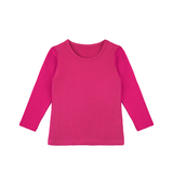 Little Girls Cotton Long Sleeve Basic Crewneck T-Shirt