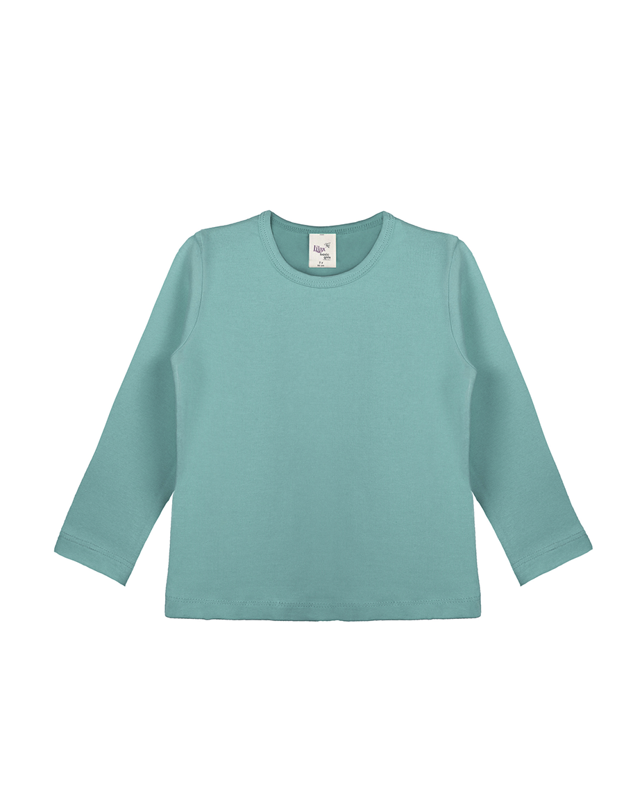 Big Girls Cotton Long Sleeve Basic Crewneck T-Shirt