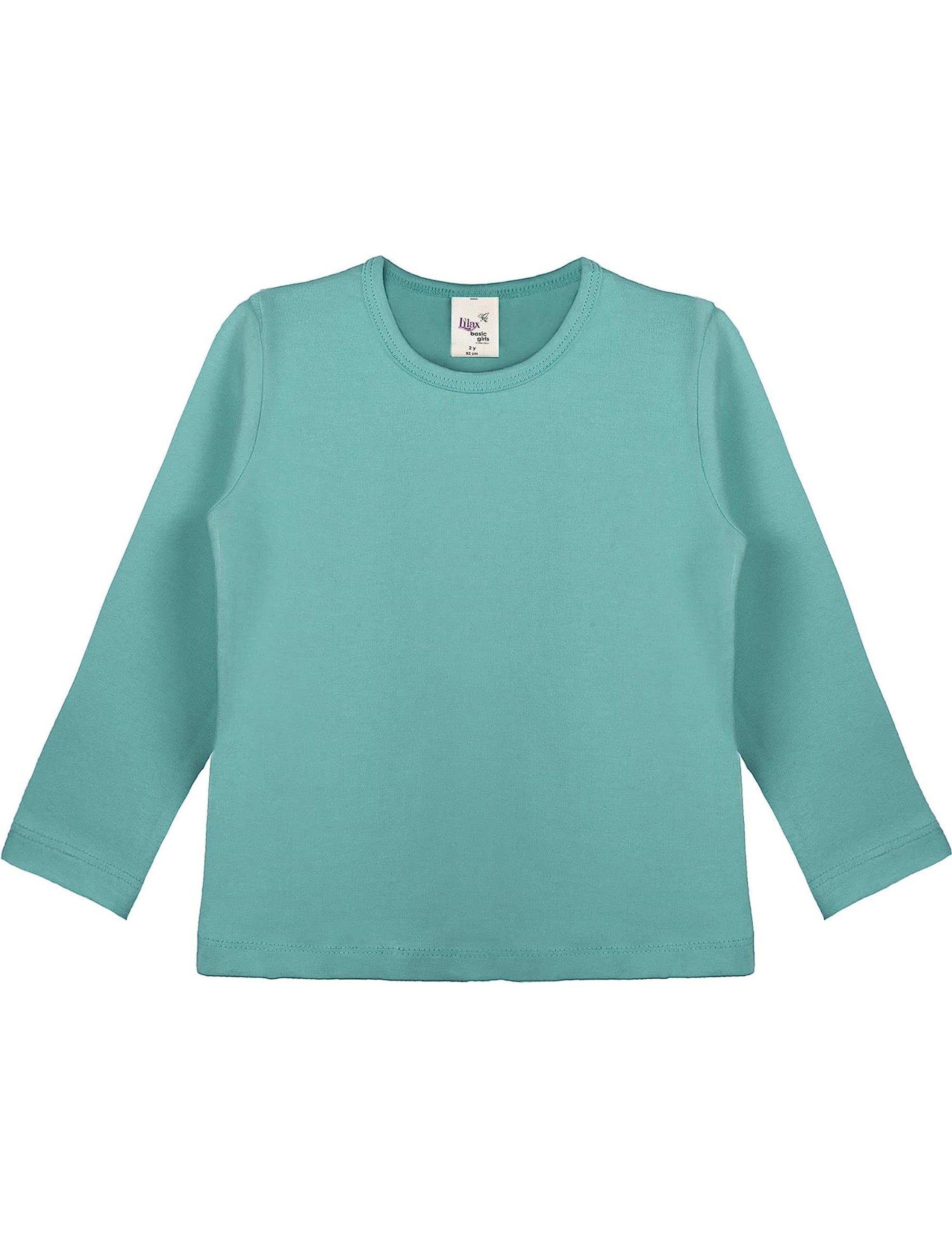 Girls cotton basic solid crewneck t-shirt; best for baby girl clothes & christmas gift ideas