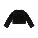 Girls Buttoned Oversize Collared Bolero Shrug