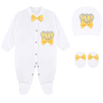 Gift Set for Newborn Baby Girl with Crown Jewels Layette - 3 Piece Ensemble LILAX