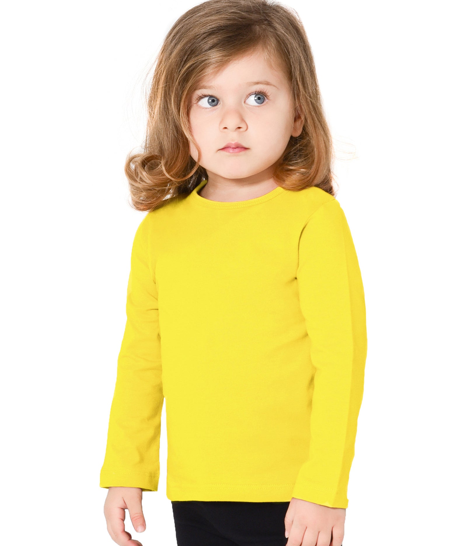 Girls cotton basic solid crewneck t-shirt; best for baby girl clothes & christmas gift ideas