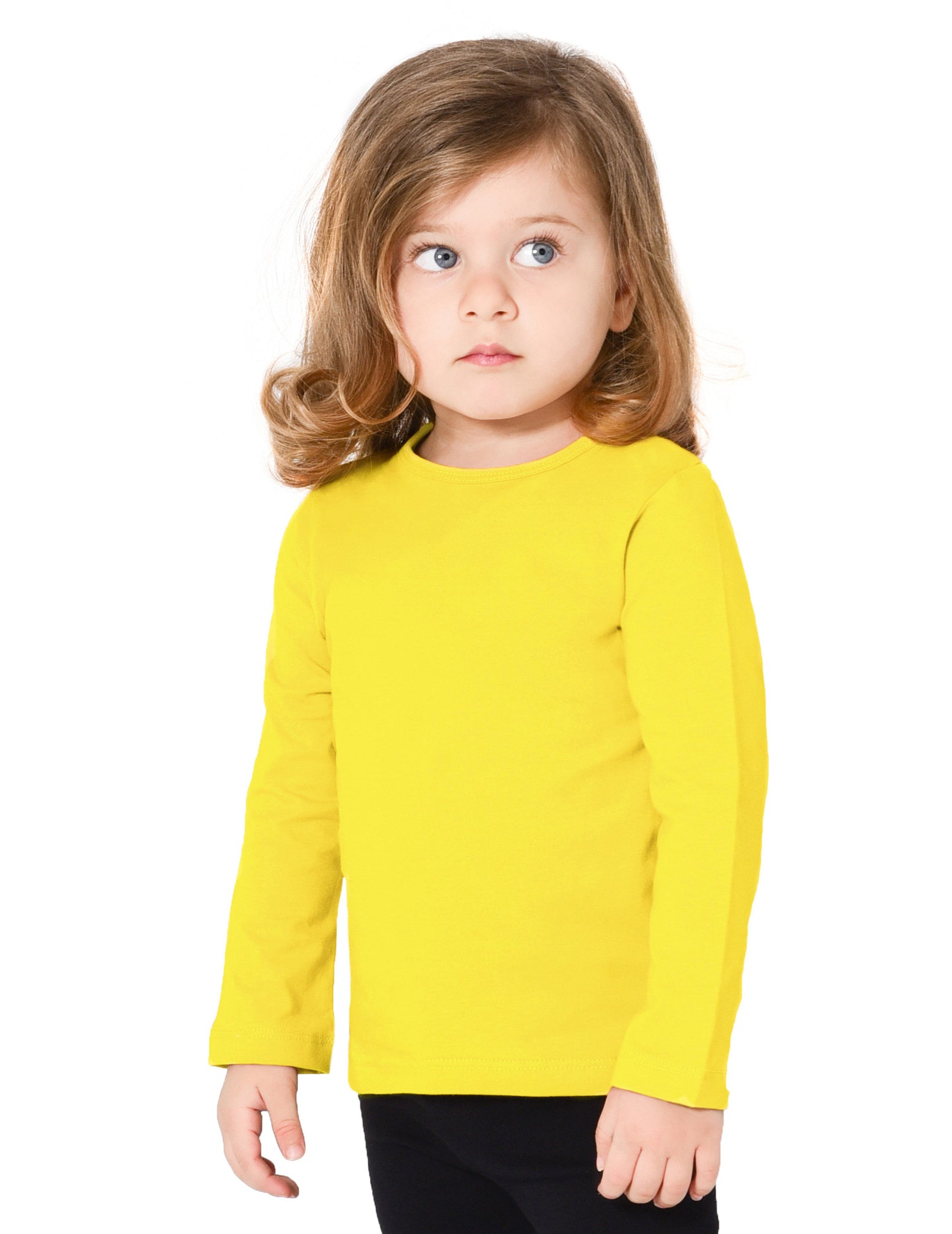 Girls' Basic Crewneck Long Sleeve Cotton T-Shirt  / 5 to 7 Years lilax