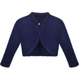 Little Girls' Bolero Shrug Long Sleeve One Button Knit