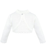 Girls' Bolero Cardigan Shrug Knit Long Sleeve Button Closure