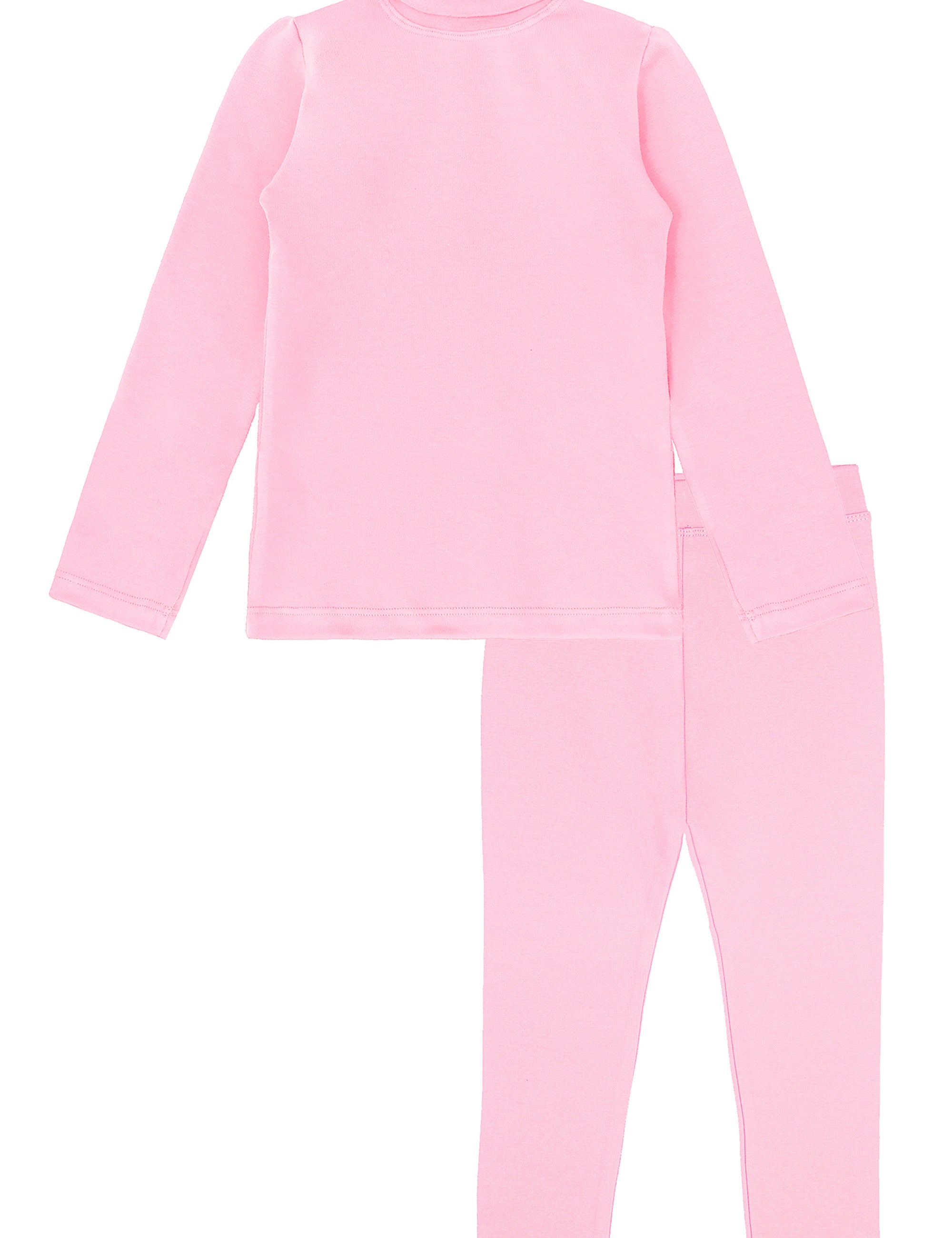 Girls cotton solid basic turtleneck t-shirt and leggings set; perfect for baby girl clothes & christmas gift ideas  