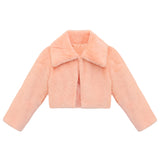 Girls Faux Fur Shrug Jacket Tied Ribbon Cozy Bolero