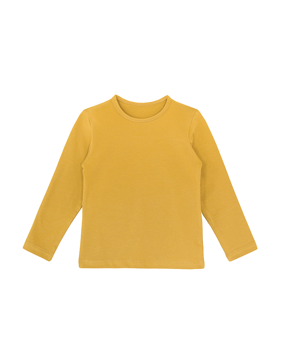 Little Girls Cotton Long Sleeve Basic Crewneck T-Shirt