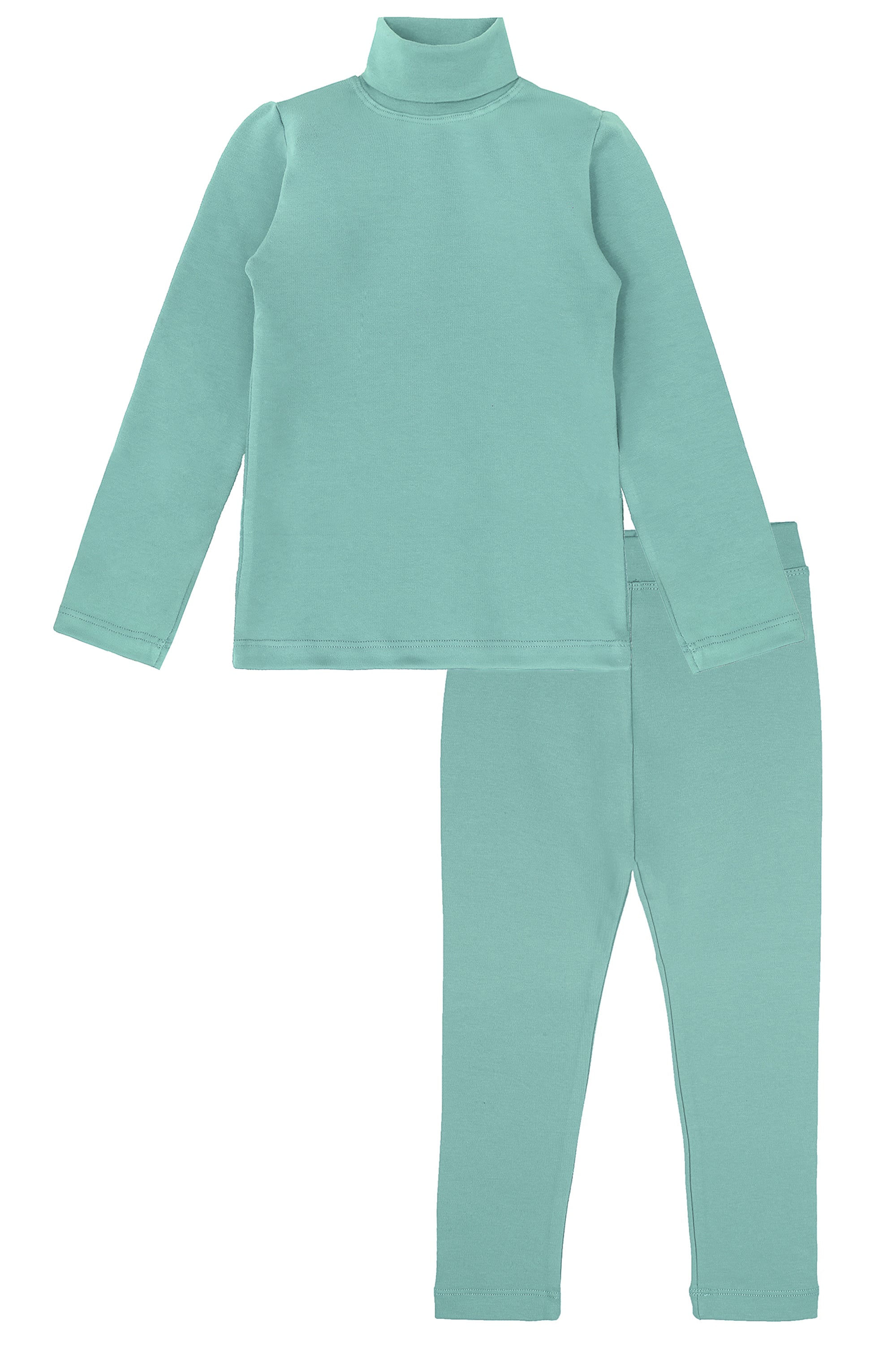 Baby girls cotton solid basic turtleneck t-shirt and leggings set; perfect for baby girl clothes & christmas gift ideas