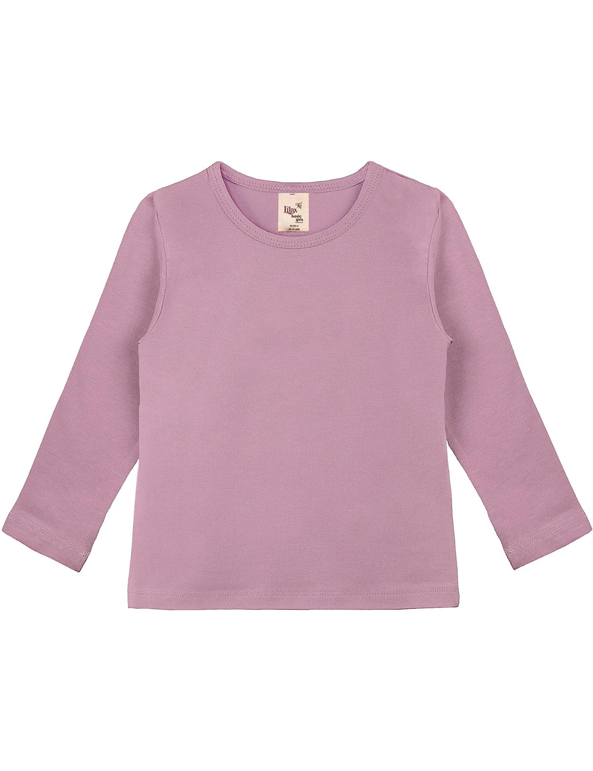 Girls cotton basic solid crewneck t-shirt; best for baby girl clothes & christmas gift ideas