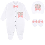 Gift Set for Newborn Baby Girl with Crown Jewels Layette - 3 Piece Ensemble LILAX