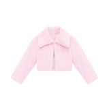 Girls Buttoned Oversize Collared Bolero Shrug