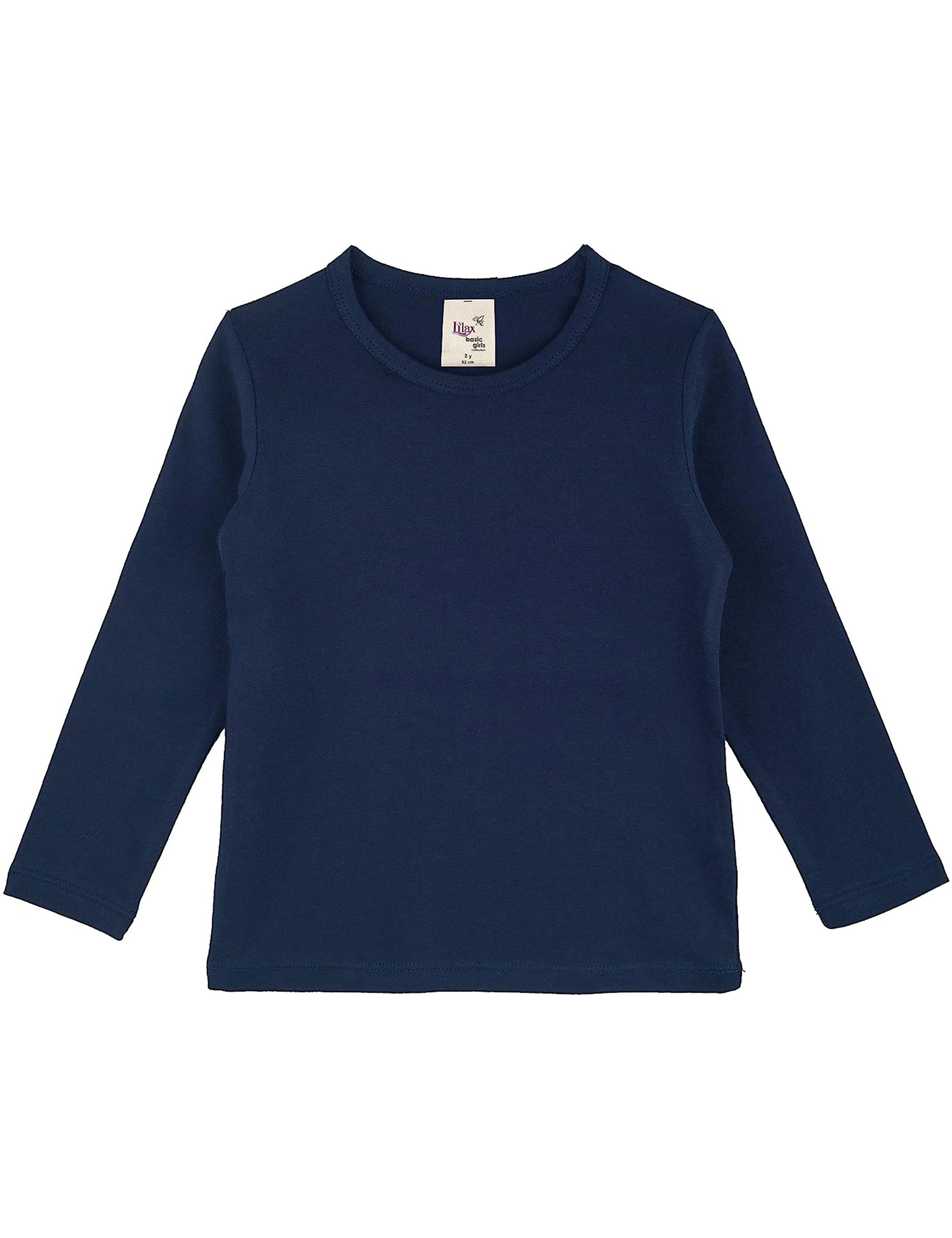 Girls cotton basic solid crewneck t-shirt; best for baby girl clothes & christmas gift ideas