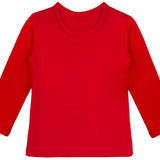 Girls' Basic Crewneck Long Sleeve Cotton T-Shirt  / 5 to 7 Years lilax