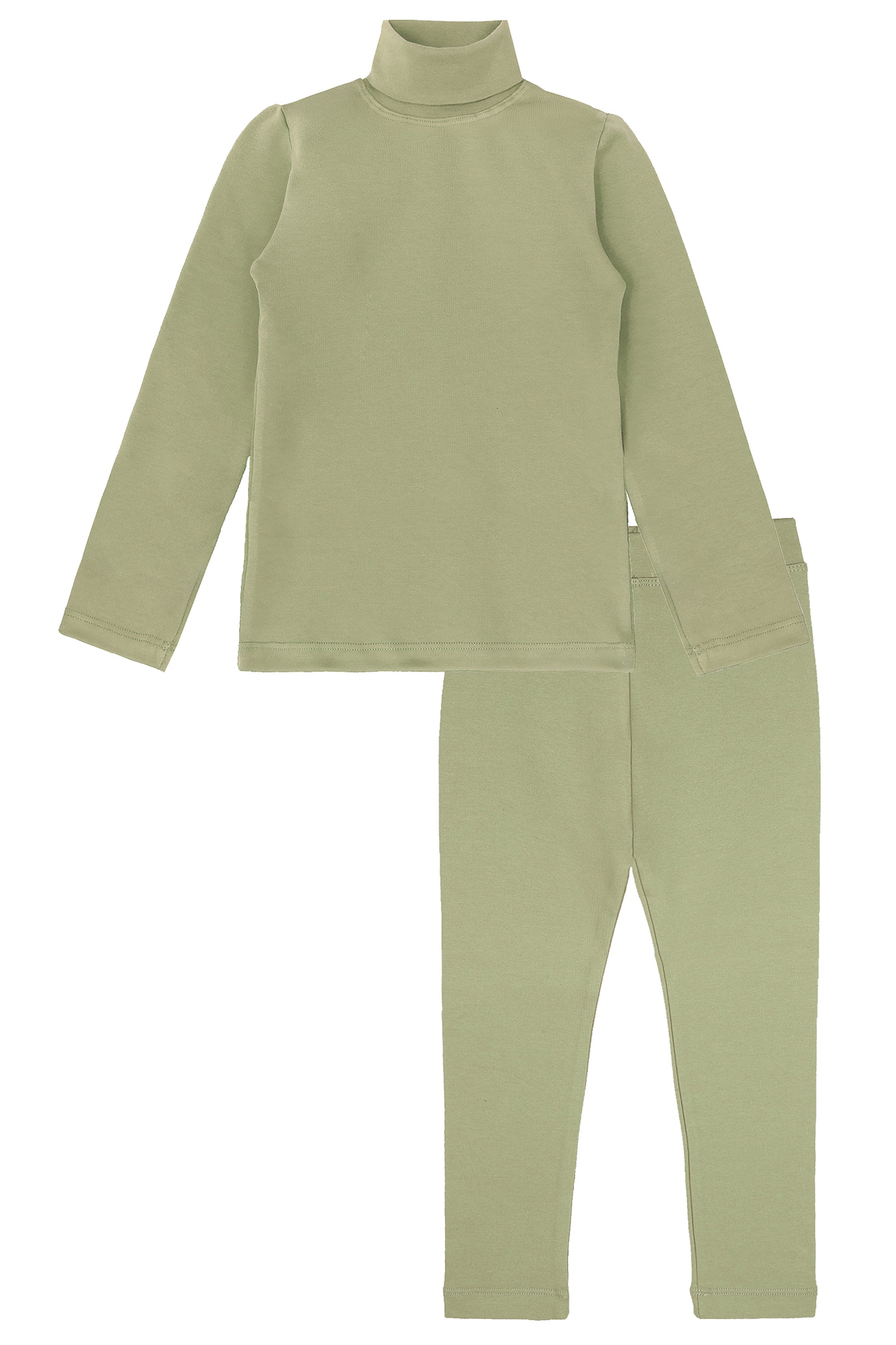 Baby girls cotton solid basic turtleneck t-shirt and leggings set; perfect for baby girl clothes & christmas gift ideas