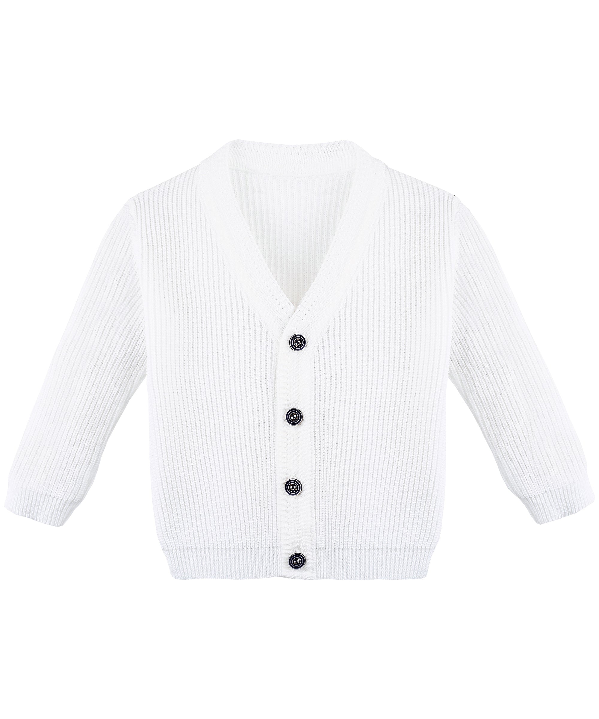 Baby boy ribbed knit v-neck cardigan with four buttons; perfect for baby boy clothes & christmas gift ideas  