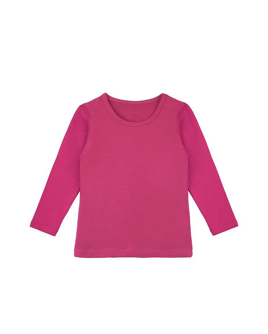 Big Girls Cotton Long Sleeve Basic Crewneck T-Shirt